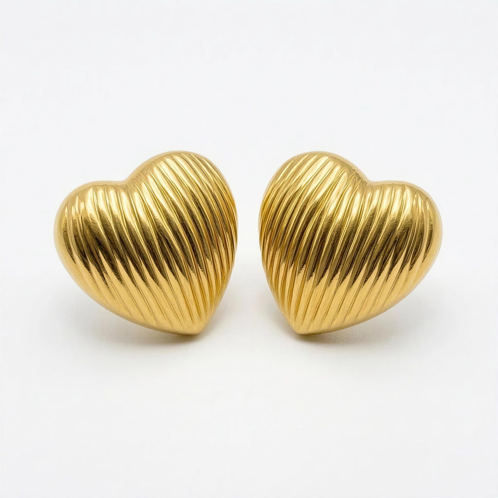 Topo TP018 - Corazón Dorado con Líneas