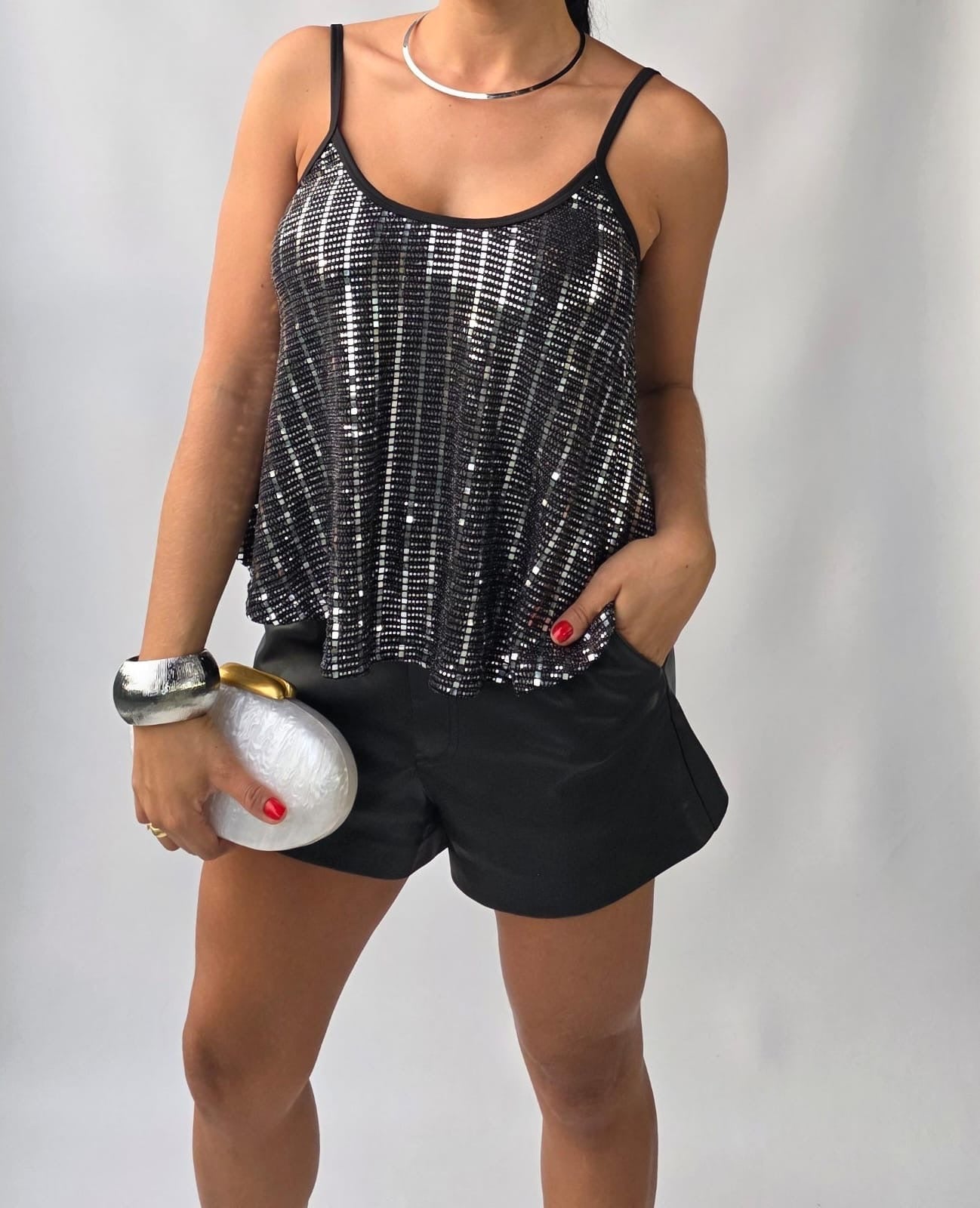 Blusa Lentejuela - Look completo