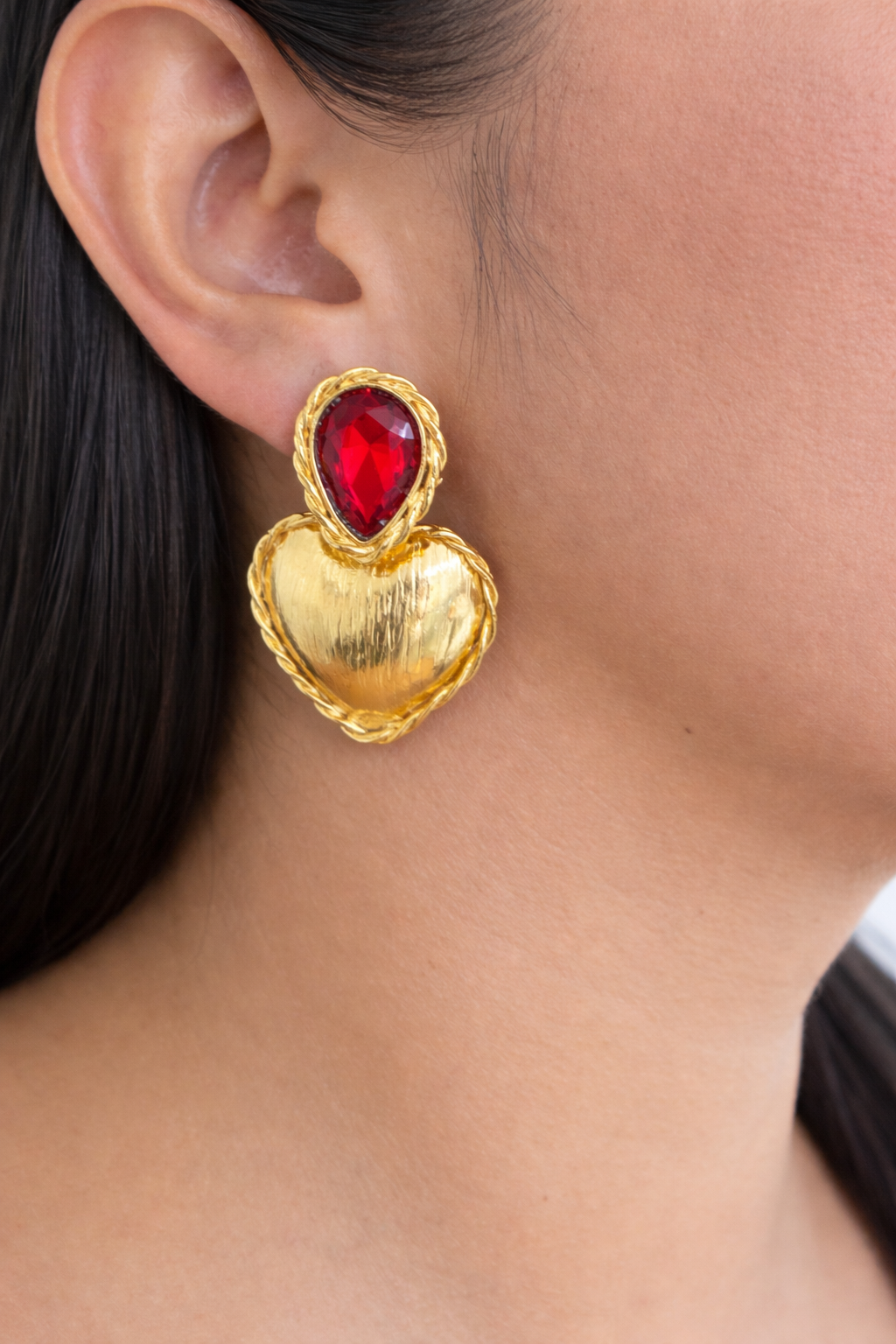 Aretes Corazón con Cristal - AR002