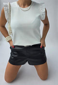 Blusa tela fría hombros ojal - Blanco detalle