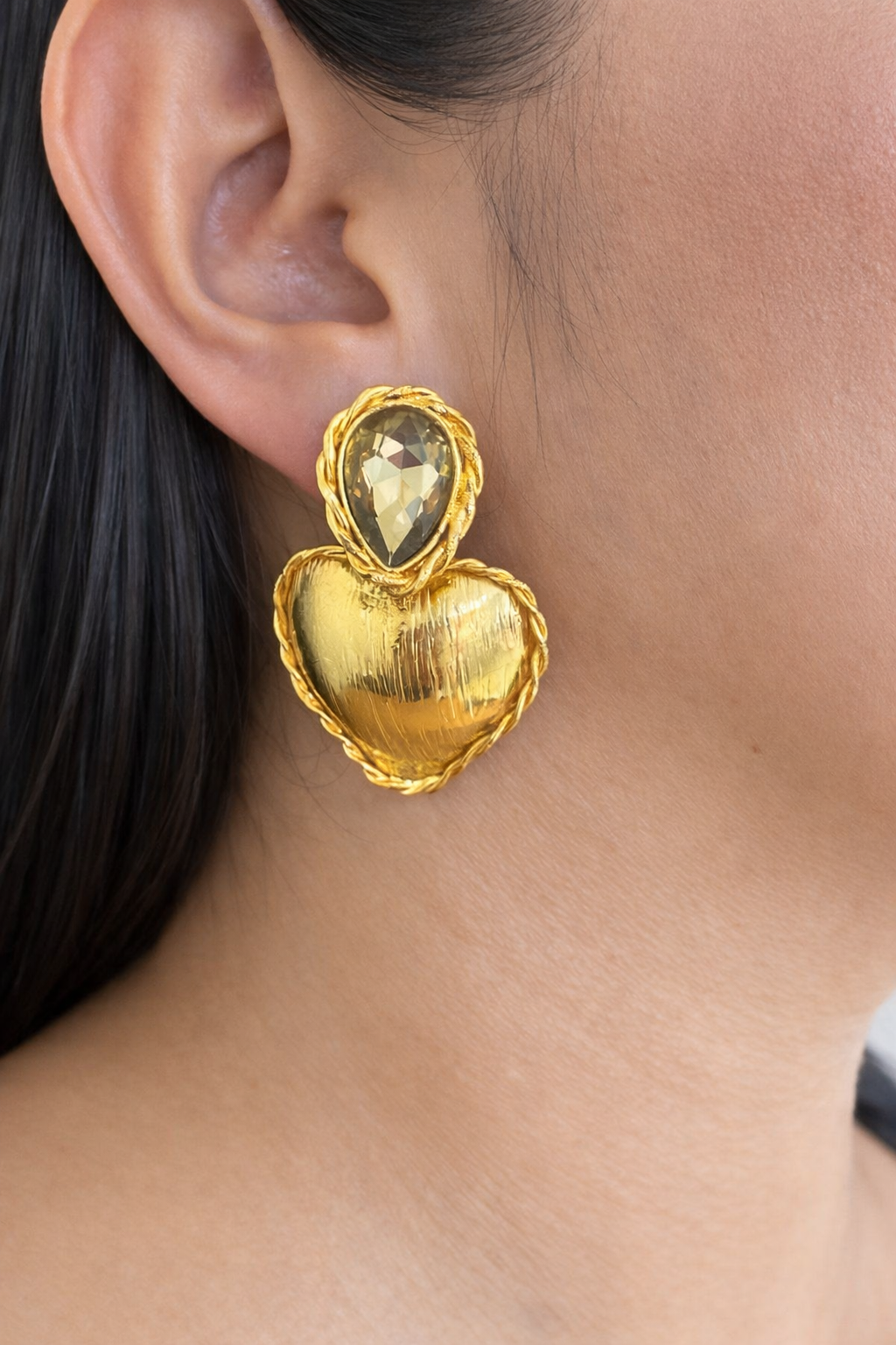 Aretes Corazón con Cristal - AR002