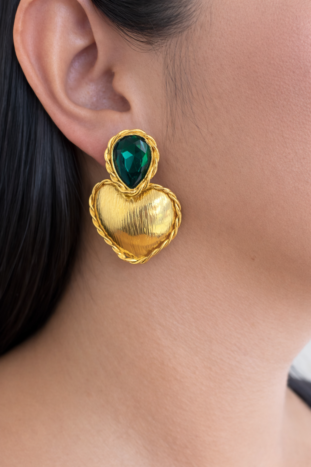 Aretes Corazón con Cristal - AR002