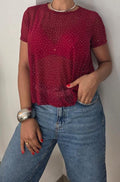 Blusa Mallatex Cristales Vinotinto