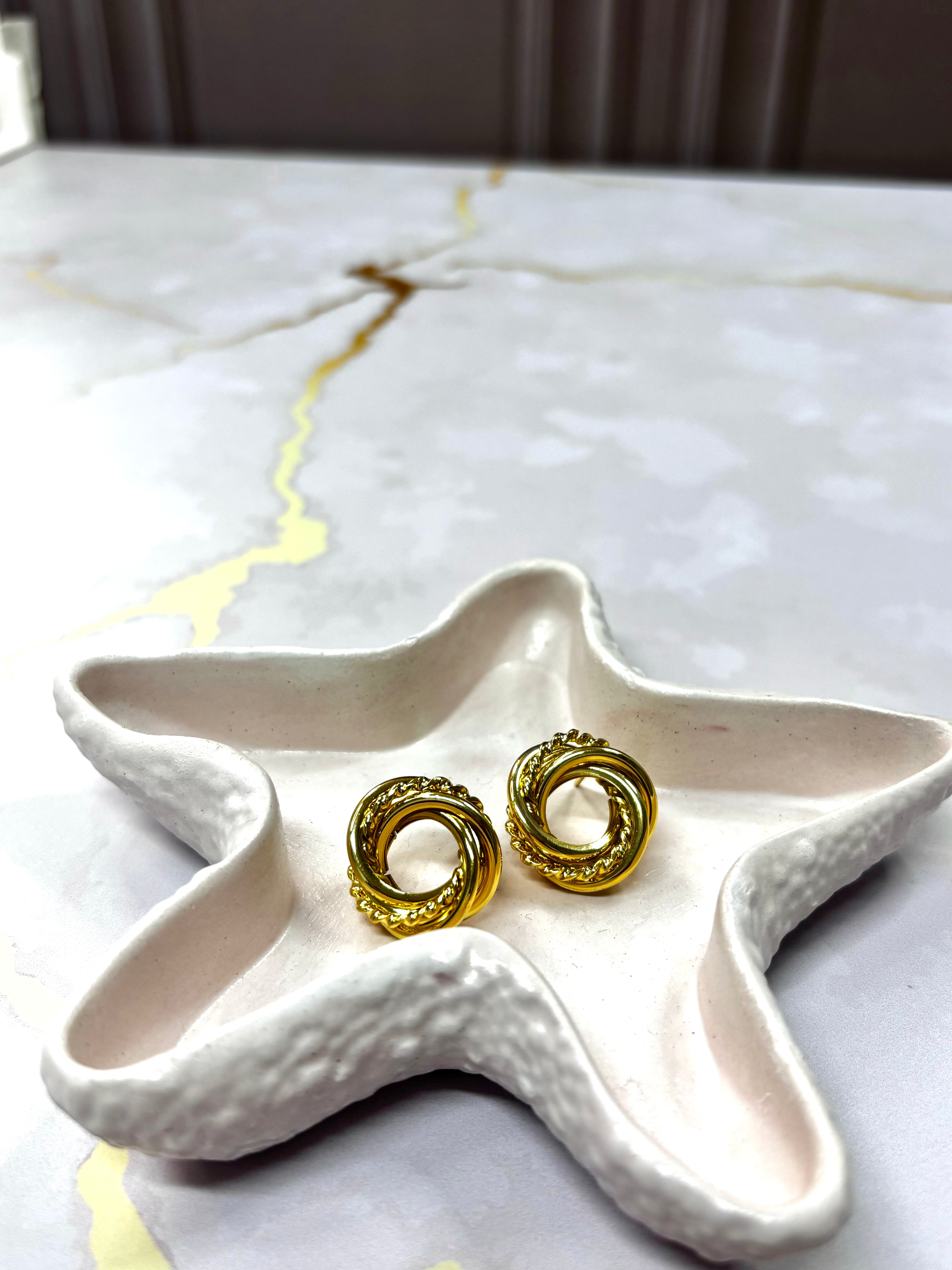 Topo TP037 - Nudo Liso y Trenza Dorado