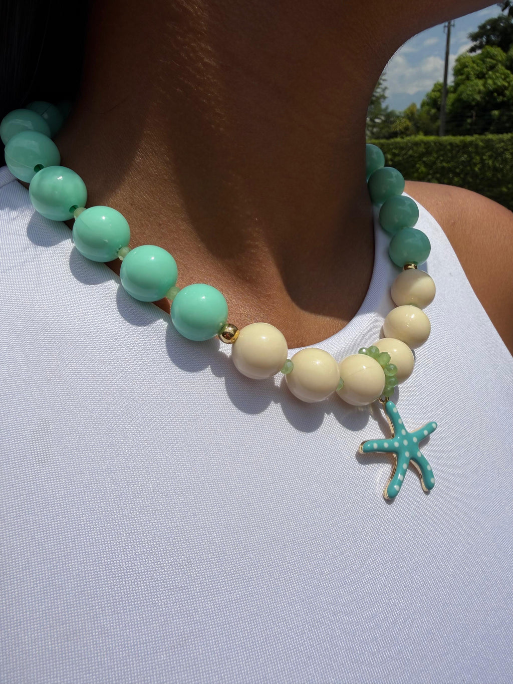 Collar Ábaco Aguamarina Dije Estrella