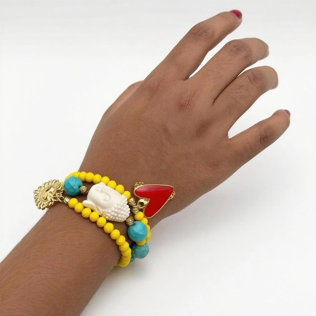 Pulsera Trío Turquesa y Murano