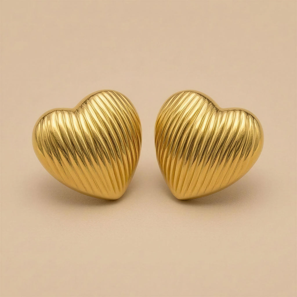 Topo TP018 - Corazón Dorado con Líneas