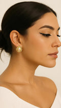Topo TP015 - Ovalado Dorado Trenza con Perla