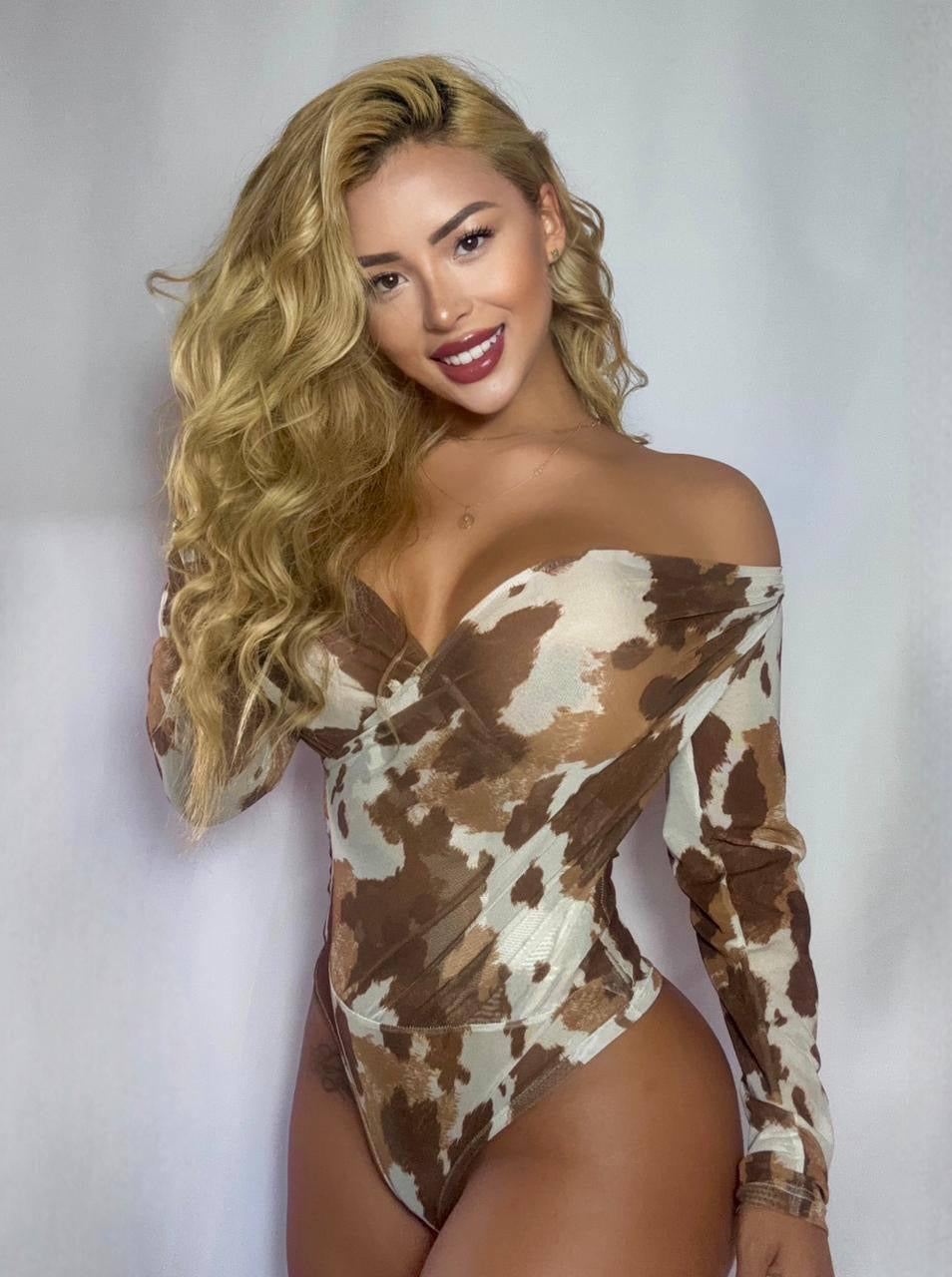 Body Salvaje - Manga Larga Animal Print