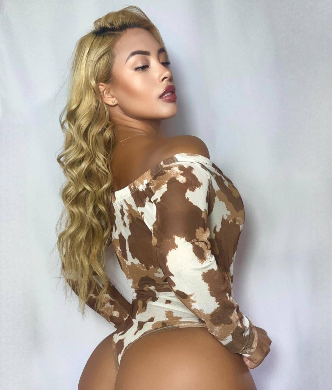 Body Salvaje - Manga Larga Animal Print